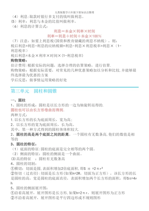 人教版数学六年级下册知识点整理.docx