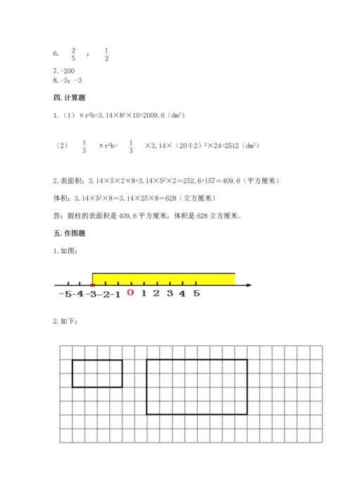 人教版六年级下册数学期末测试卷及答案（精选题）.docx