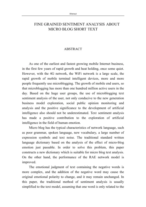 微博短文本细粒度情感分析毕业设计论文.docx