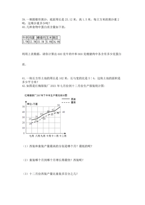 六年级小升初数学应用题50道【名校卷】.docx