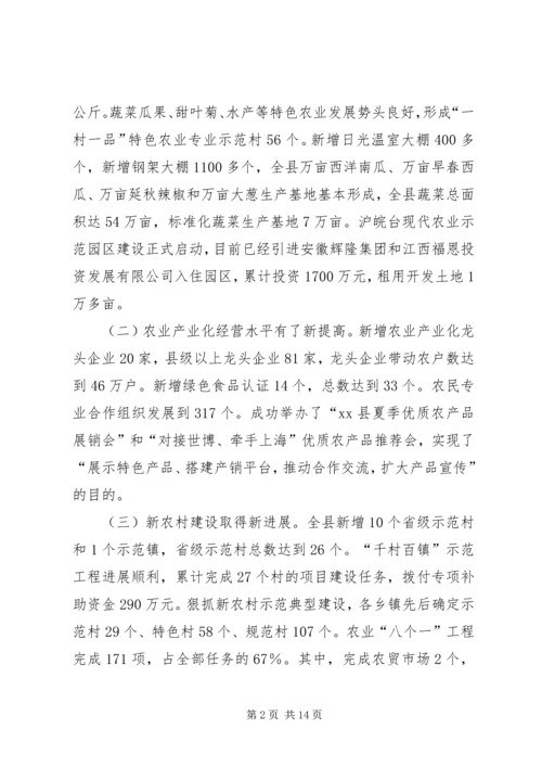 副县长在全县农业农村工作会议上的讲话.docx