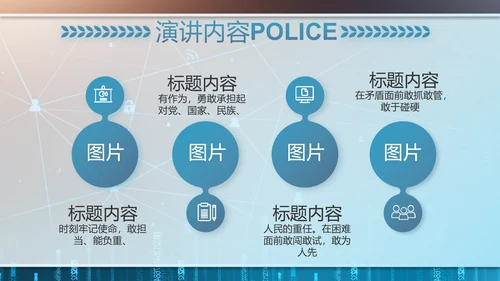 绿色科技感公安警察信息化建设PPT