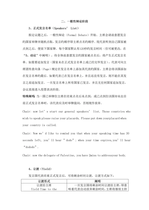 模拟联合国大会标准流程及培训指导.docx