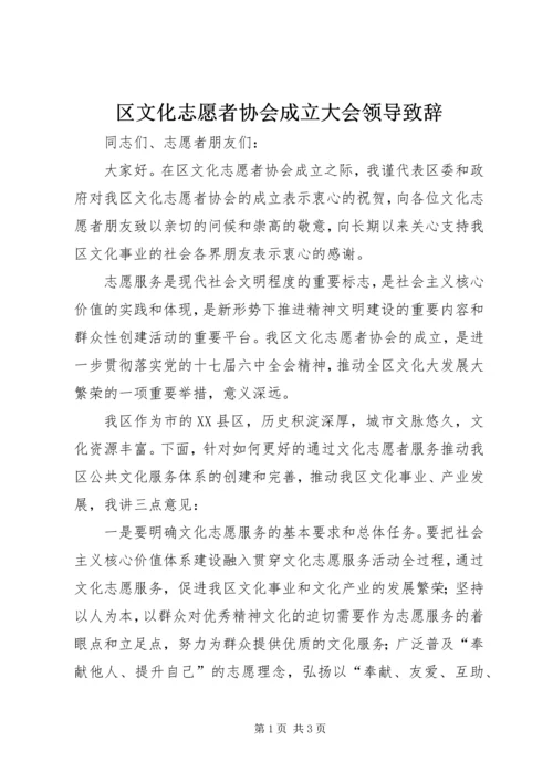 区文化志愿者协会成立大会领导致辞 (3).docx