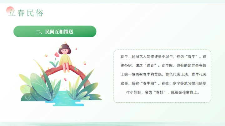 春天立春二十四节气通用PPT模板