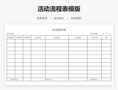 活动流程表模版