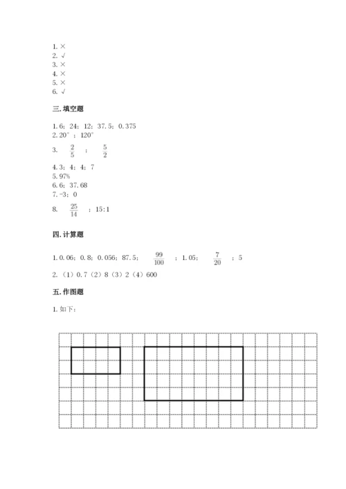 海安县六年级下册数学期末测试卷往年题考.docx