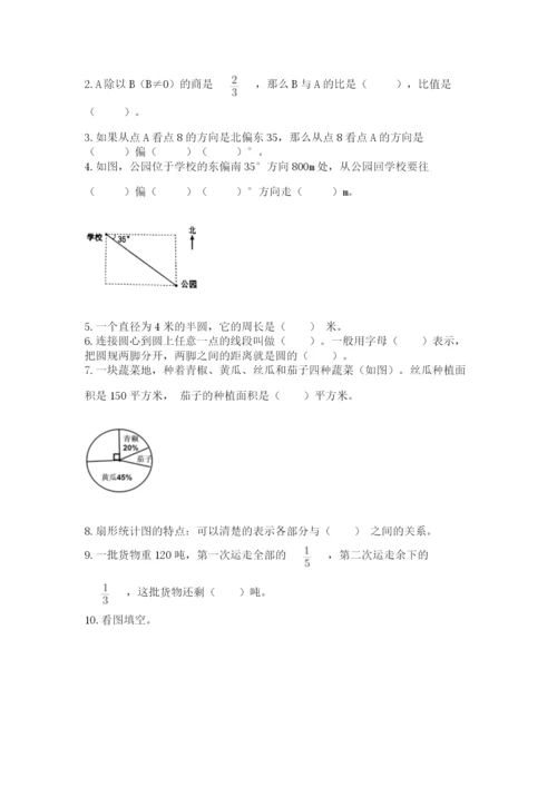 2022人教版六年级上册数学期末测试卷含完整答案【全国通用】.docx
