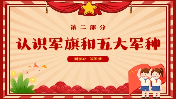 幼儿园建军节童心筑梦献礼八一建军节复古红色