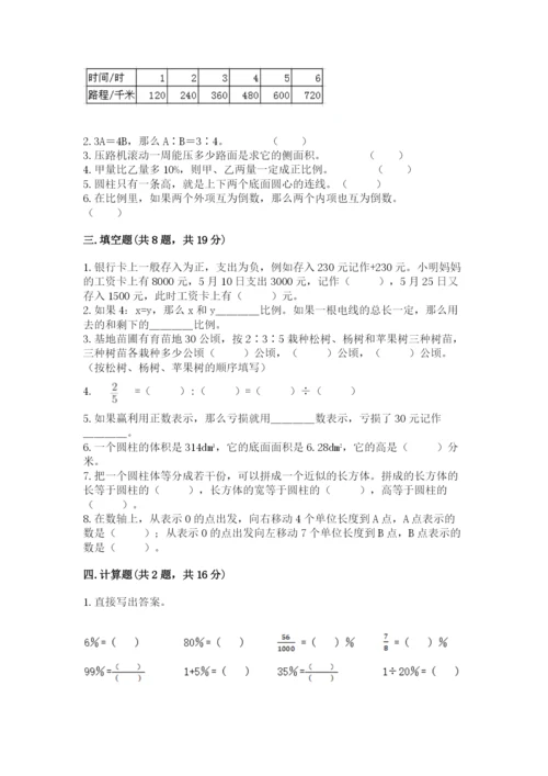 北戴河区六年级下册数学期末测试卷精选.docx