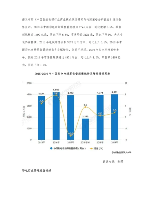 中国彩电行业分析未来积极开展技术创新进军高端化道路.docx