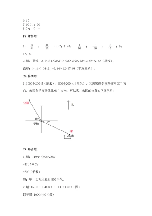 人教版数学六年级上册期末测试卷带答案（基础题）.docx