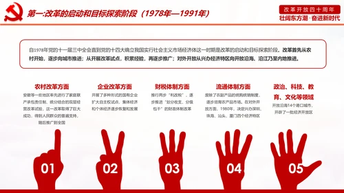 学习2019改革开放40周年大会党政党建PPT