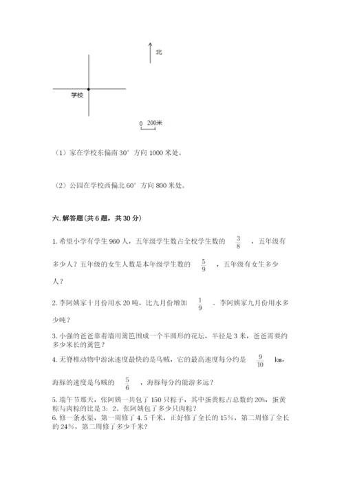 人教版六年级上册数学期末测试卷附答案【轻巧夺冠】.docx