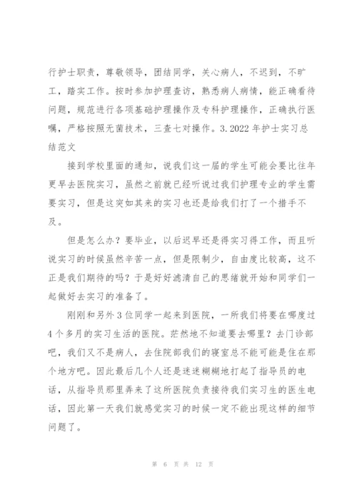 2022年护士实习总结范文【5篇】.docx