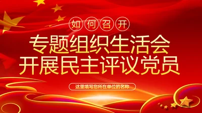 如何召开专题组织生活会与开展民主评议党员PPT