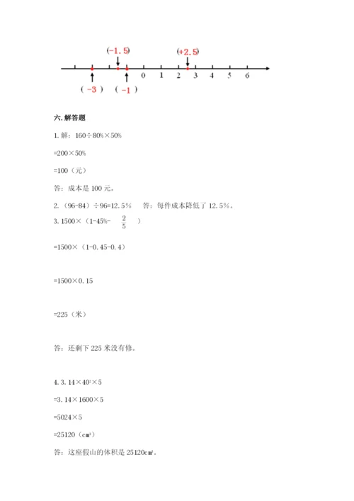 小学六年级下册数学期末卷及参考答案【轻巧夺冠】.docx