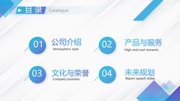 蓝色创意大气企业公司宣传简介PPT