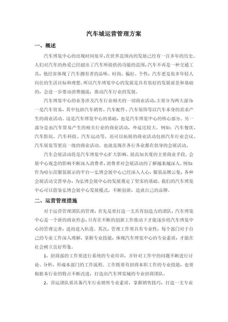 汽车城运营管理方案—王岩.docx