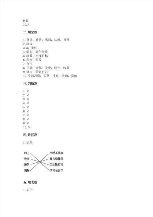 2022部编版四年级上册道德与法治期中测试卷带答案预热题