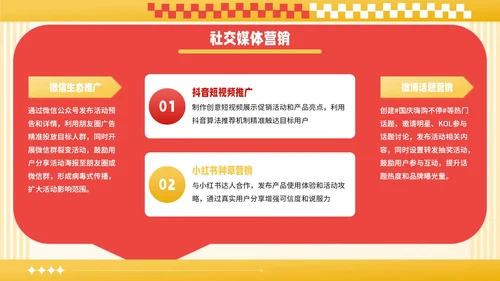 红黄撞色潮流风国庆促销活动PPT模板