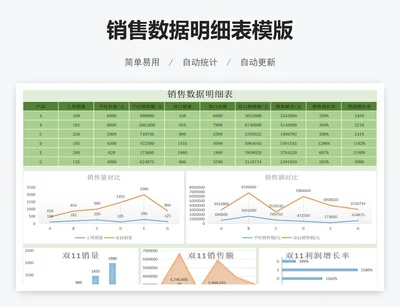 销售数据明细表模版