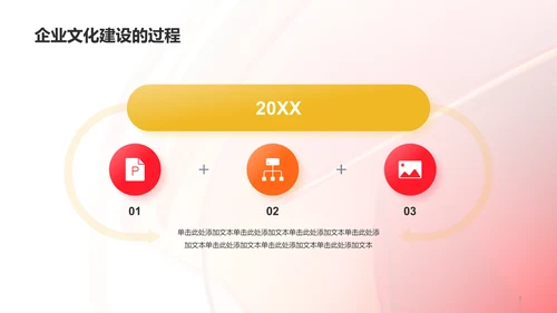 红色创意企业文化建设工作总结PPT