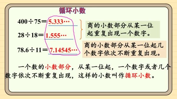 人教版五上第三单元第6课时  循环小数 课件