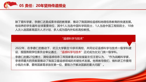 主题班会2024年国家科学技术奖李德仁院士的科技报国故事PPT课件