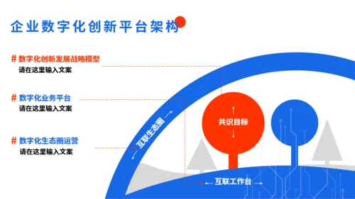 红蓝白简约插画互联网产品介绍PPT模板