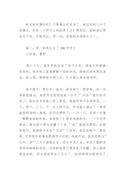 那一刻我长大了300字作文(精选18篇).docx