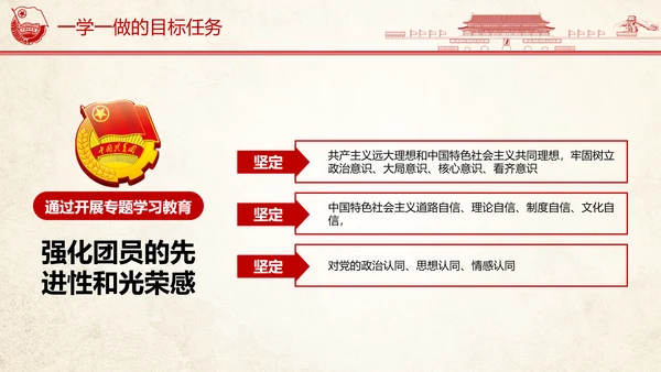 中国共青团一学一做ppt模板