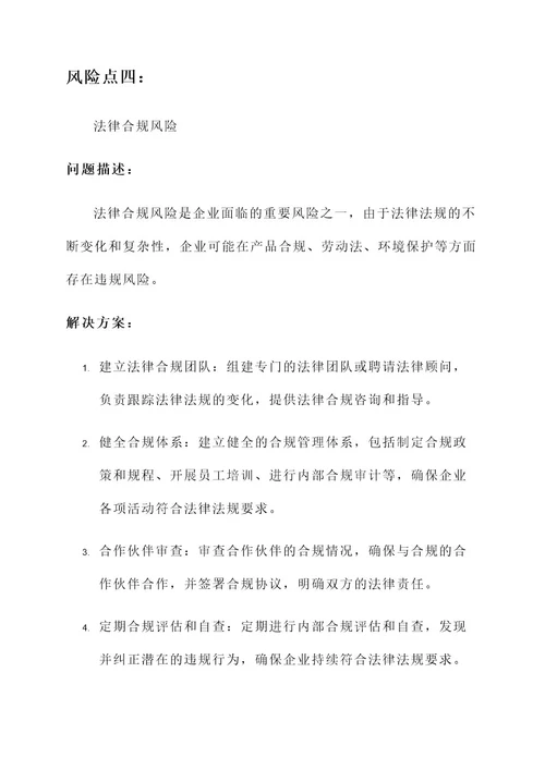 重大风险点建议解决方案