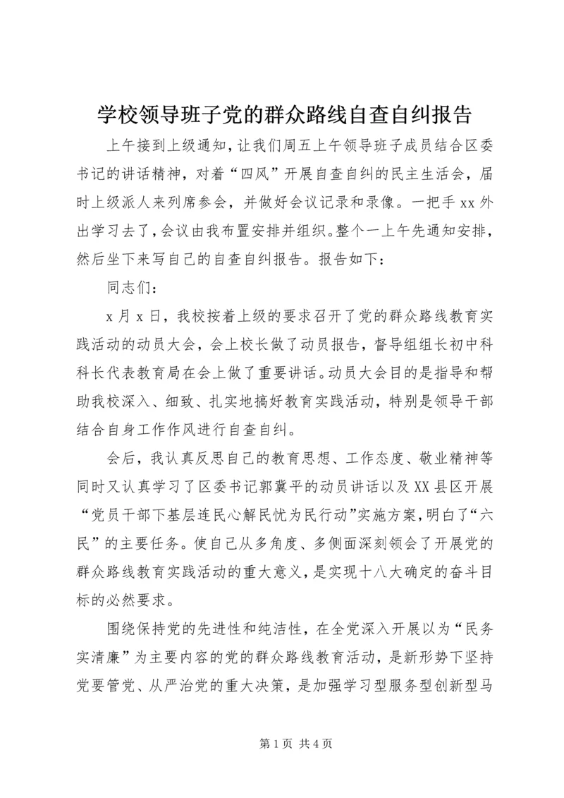 学校领导班子党的群众路线自查自纠报告.docx