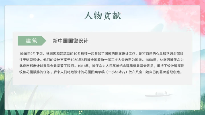 近代史名人之林徽因介绍通用模板