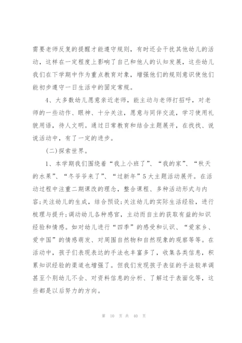 幼儿园小班学期工作心得10篇.docx
