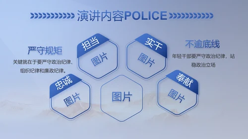 蓝色大气民警职工大会PPT