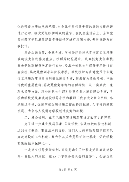 小学党风廉政建设自查报告【精选】.docx