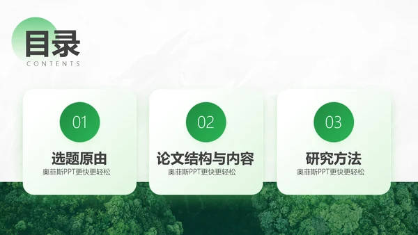 绿色简约商务风大学生毕业答辩