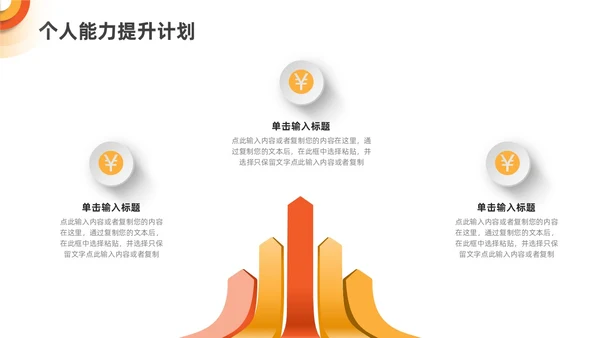 橙色黄色渐变微立体销售年中总结PPT模板