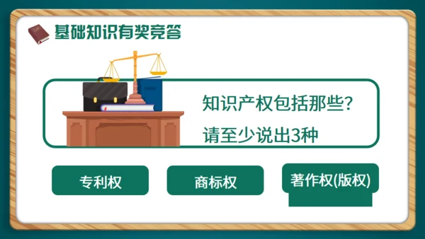 小学生知识产权科普通用PPT绿色模板