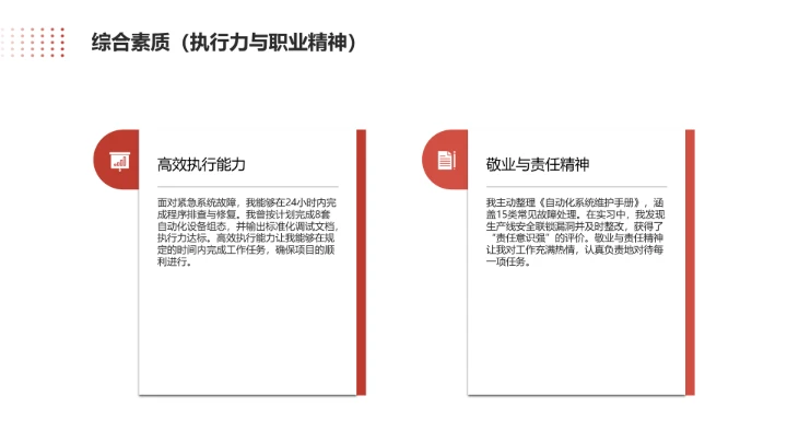 电气工程和自动化专业大学生求职个人能力综合展示职业生涯规划