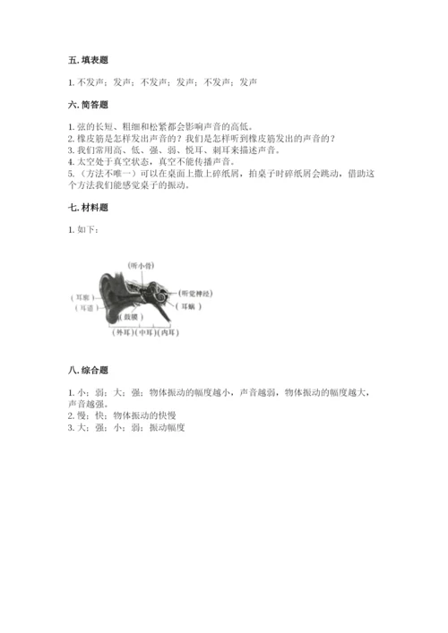 教科版科学四年级上册第一单元声音测试卷（含答案）word版.docx