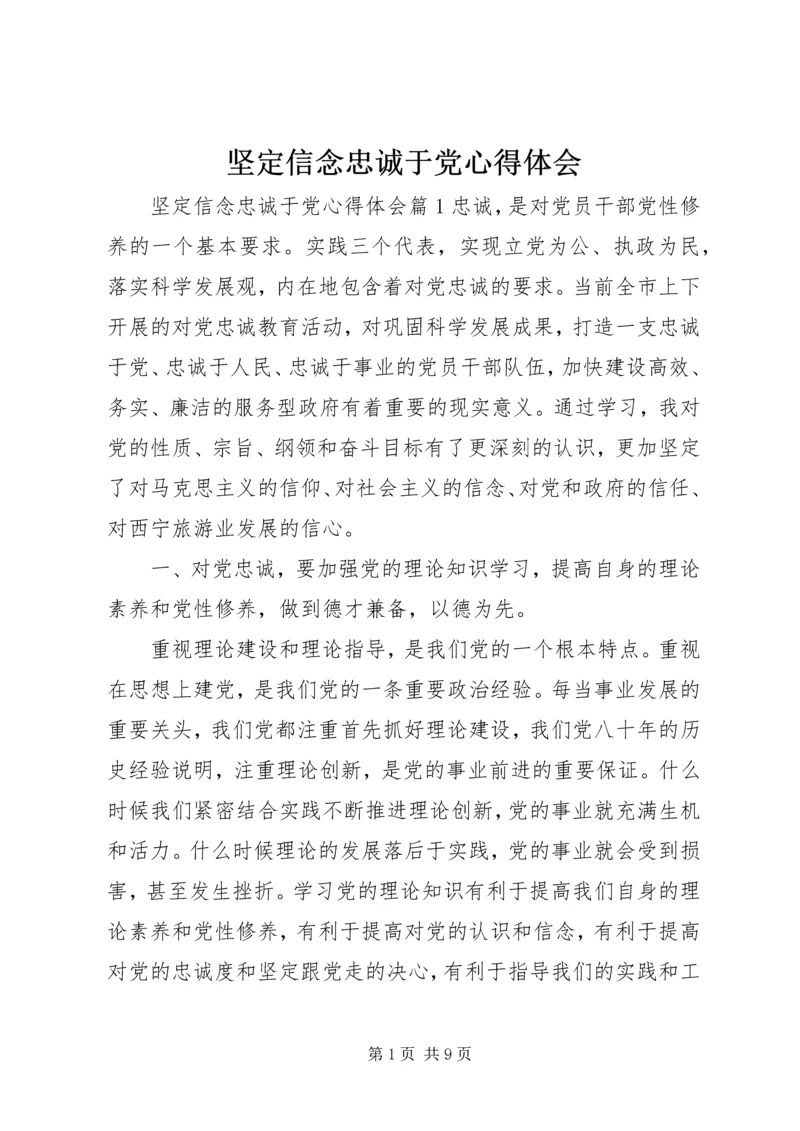 坚定信念忠诚于党心得体会.docx