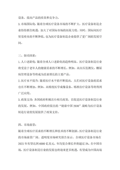 医疗设备制造行业深度洞察报告