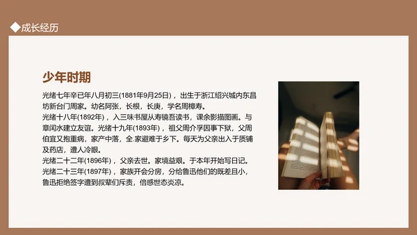 鲁迅先生PPT模板
