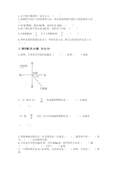 2022年人教版六年级上册数学期末测试卷（综合题）.docx