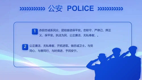 蓝色公安警察年终工作总结动态PPT模板