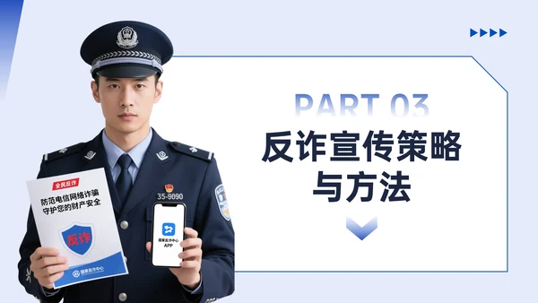 蓝色简约风反诈宣传PPT模板