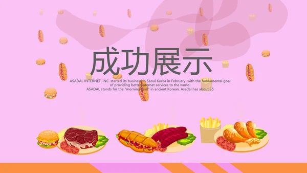 粉色时尚汉堡店宣传动态PPT